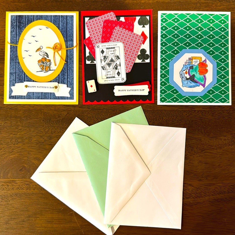 SET OF 3 Happy Father's Day Get Well Soon Handmade Greeting Cards with Envelopes